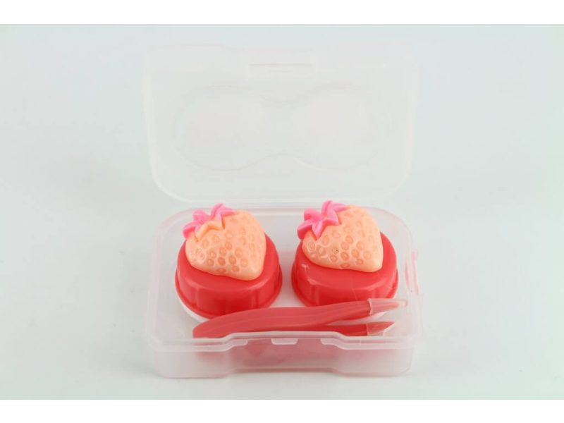 Strawberry figurine contact lens storage kit, Colour: red