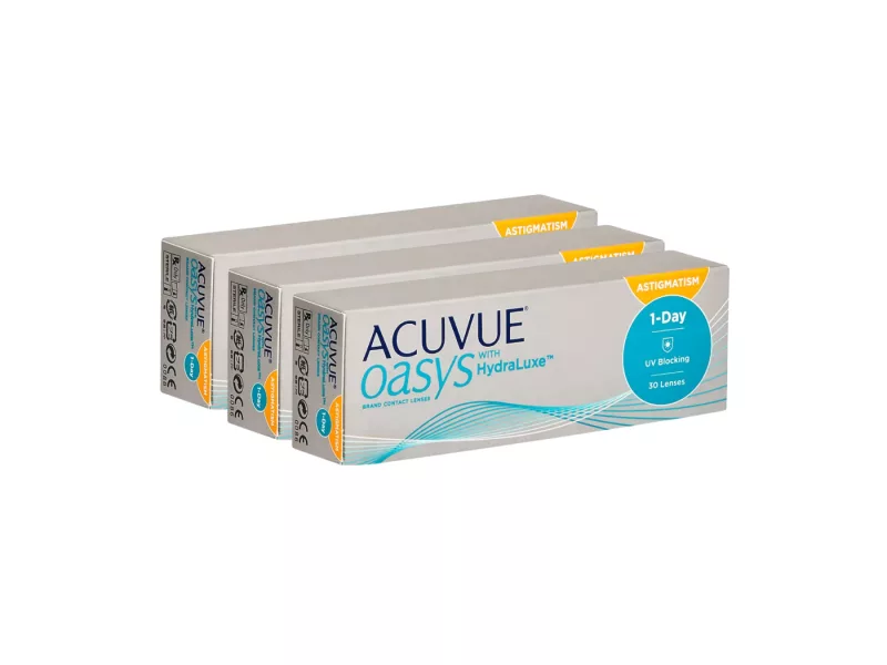 Acuvue Oasys 1-Day For Astigmatism With Hydraluxe (90 lenses)