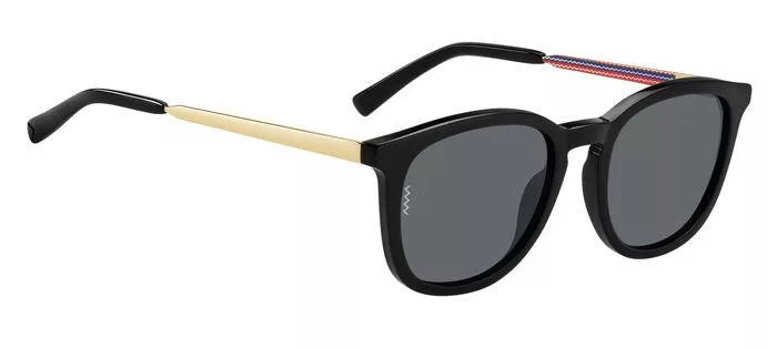 M Missoni MMI 0027/S 0807 IR Square Sunglasses - Shiny Black/Gold/Grey M Missoni MMI 0027/S 0807 IR Sunglasses Black Square Frame main image 2