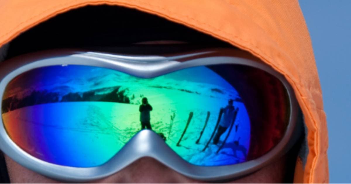 Skiing with sunglasses